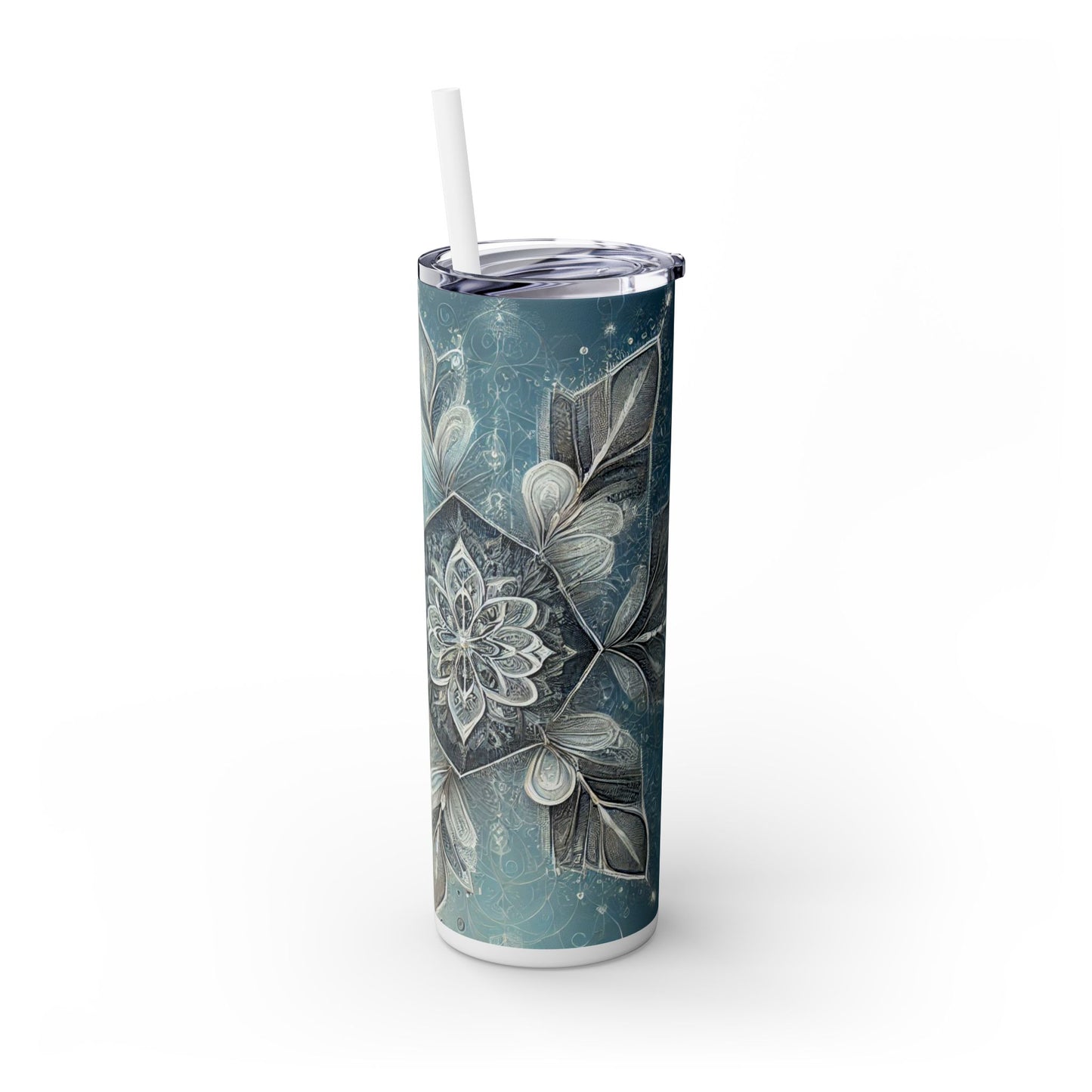 Snowflake Skinny Tumbler with Straw, 20oz