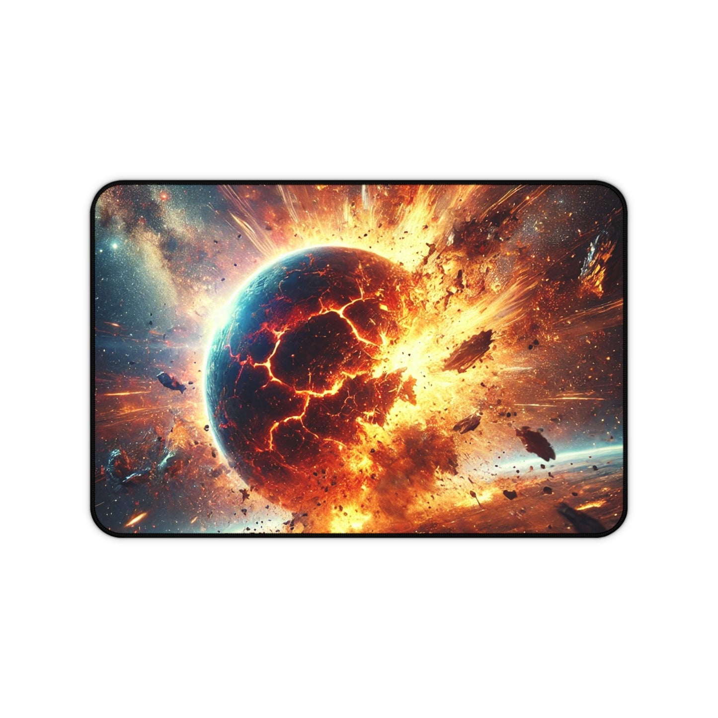 Exploding planet Desk Mat