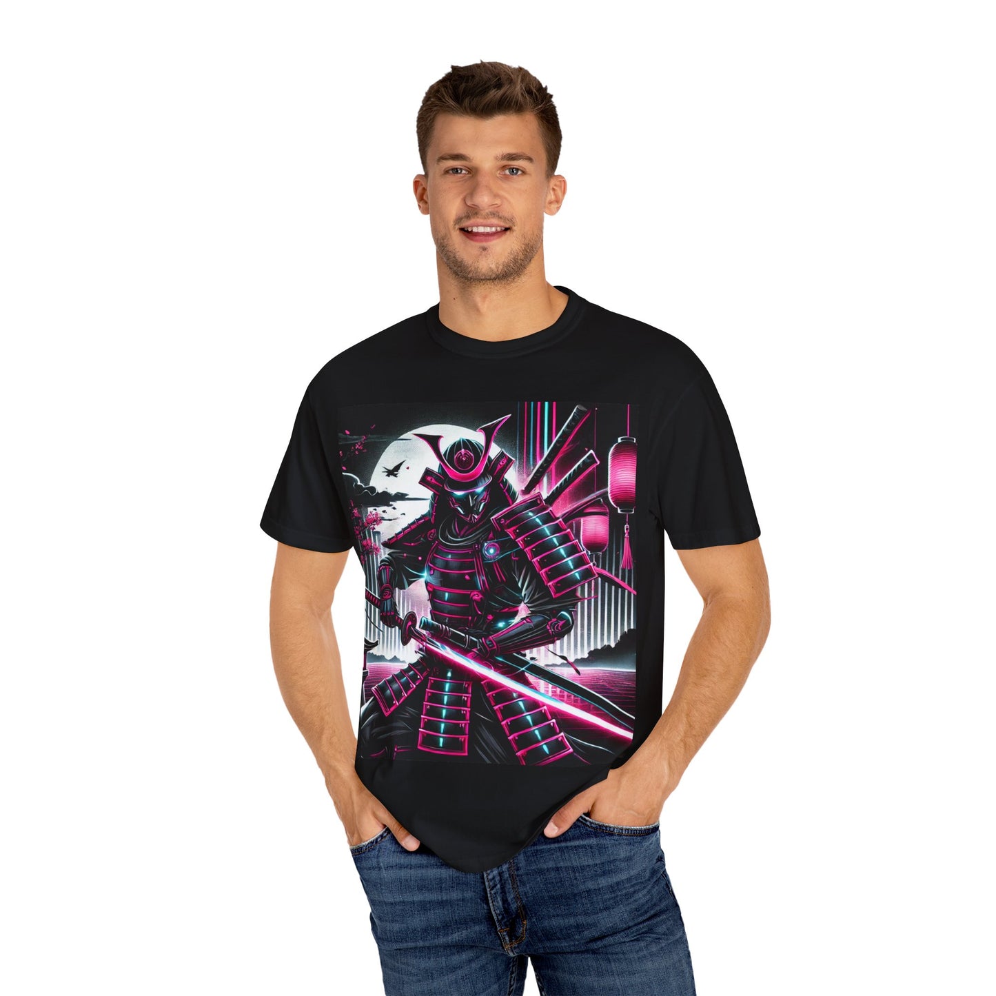 Anime Samurai Unisex Garment-Dyed T-shirt