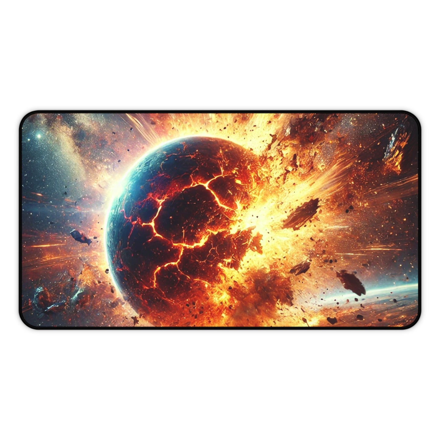 Exploding planet Desk Mat