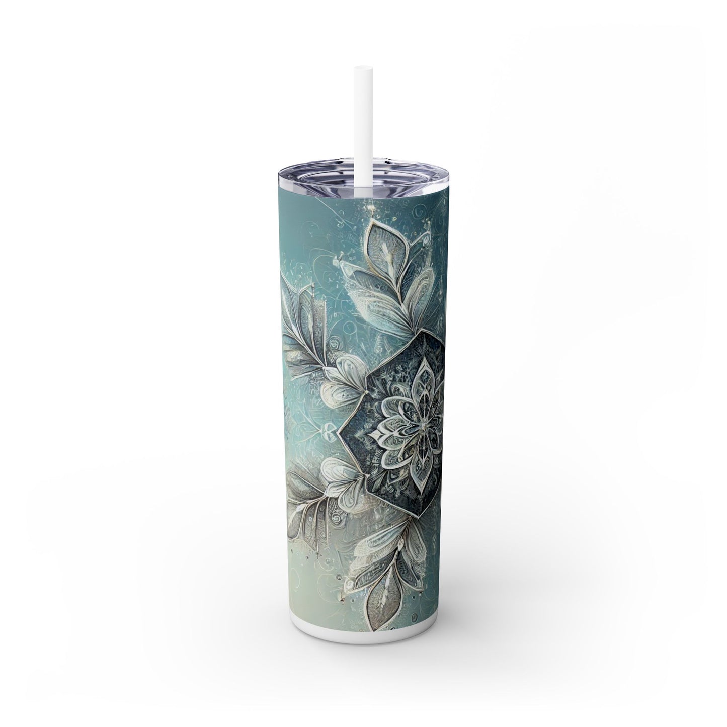Snowflake Skinny Tumbler with Straw, 20oz