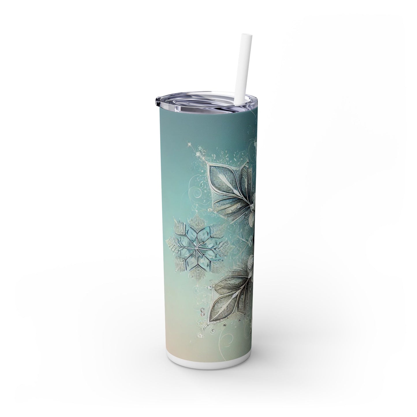 Snowflake Skinny Tumbler with Straw, 20oz