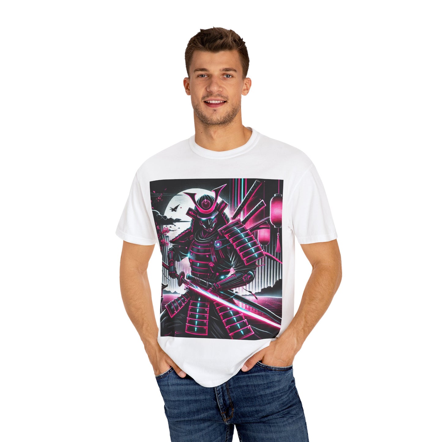 Anime Samurai Unisex Garment-Dyed T-shirt