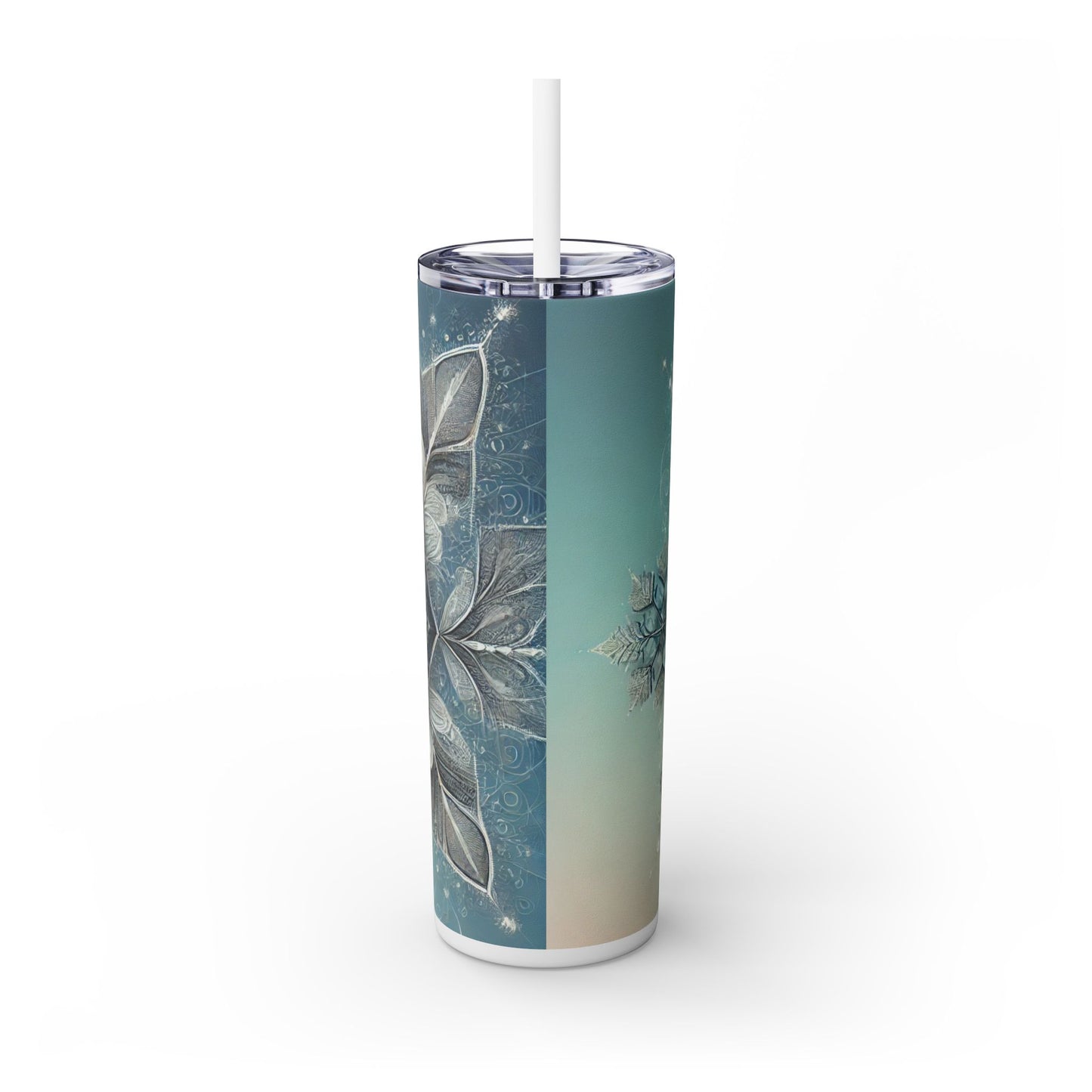 Snowflake Skinny Tumbler with Straw, 20oz