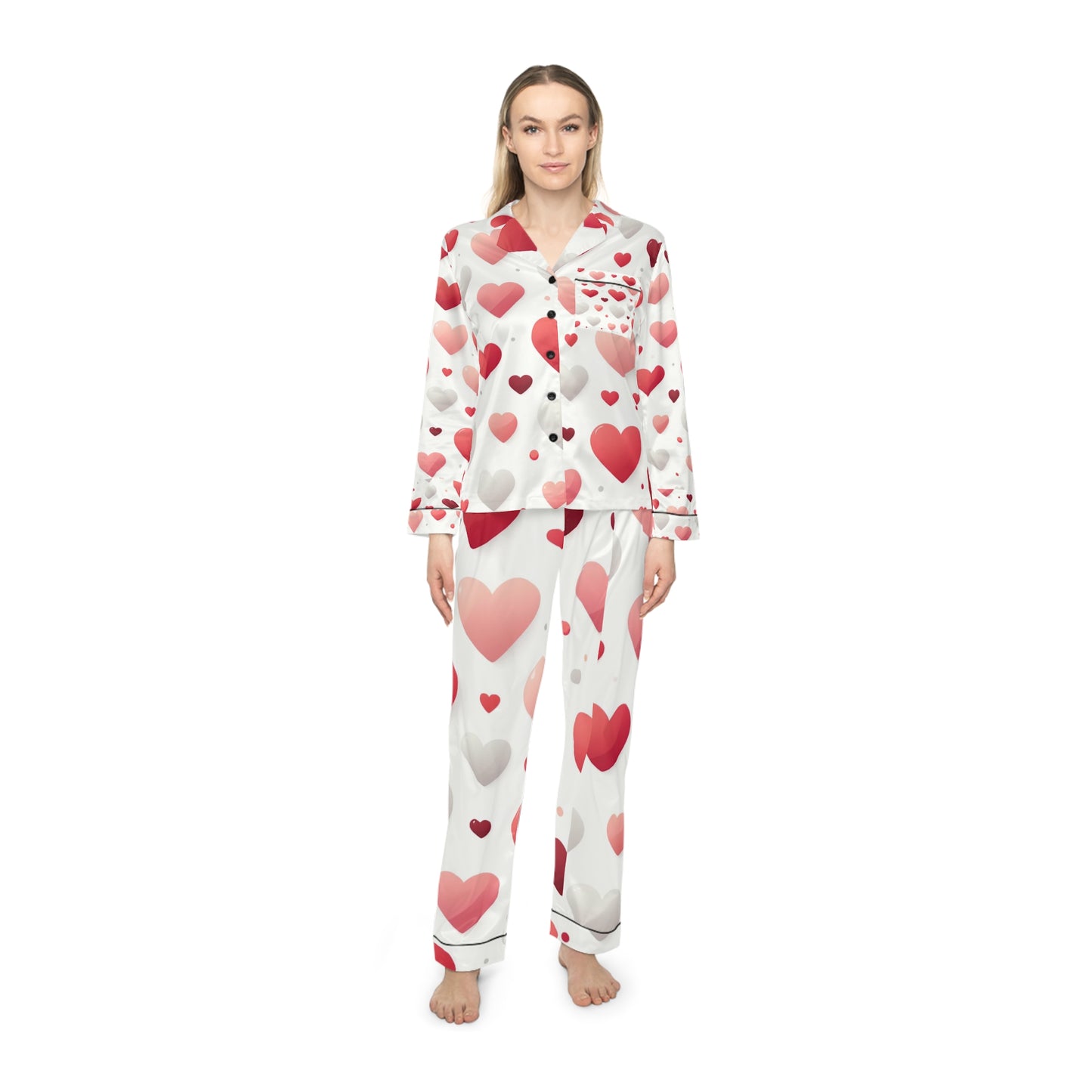 Valentine’s Day Women's Satin Pajamas (AOP)